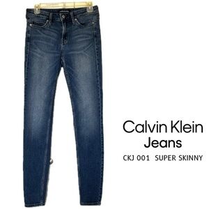 Calvin Klein Jeans 001 Super Skinny Mid Rise Jeans Med Wash Size 6